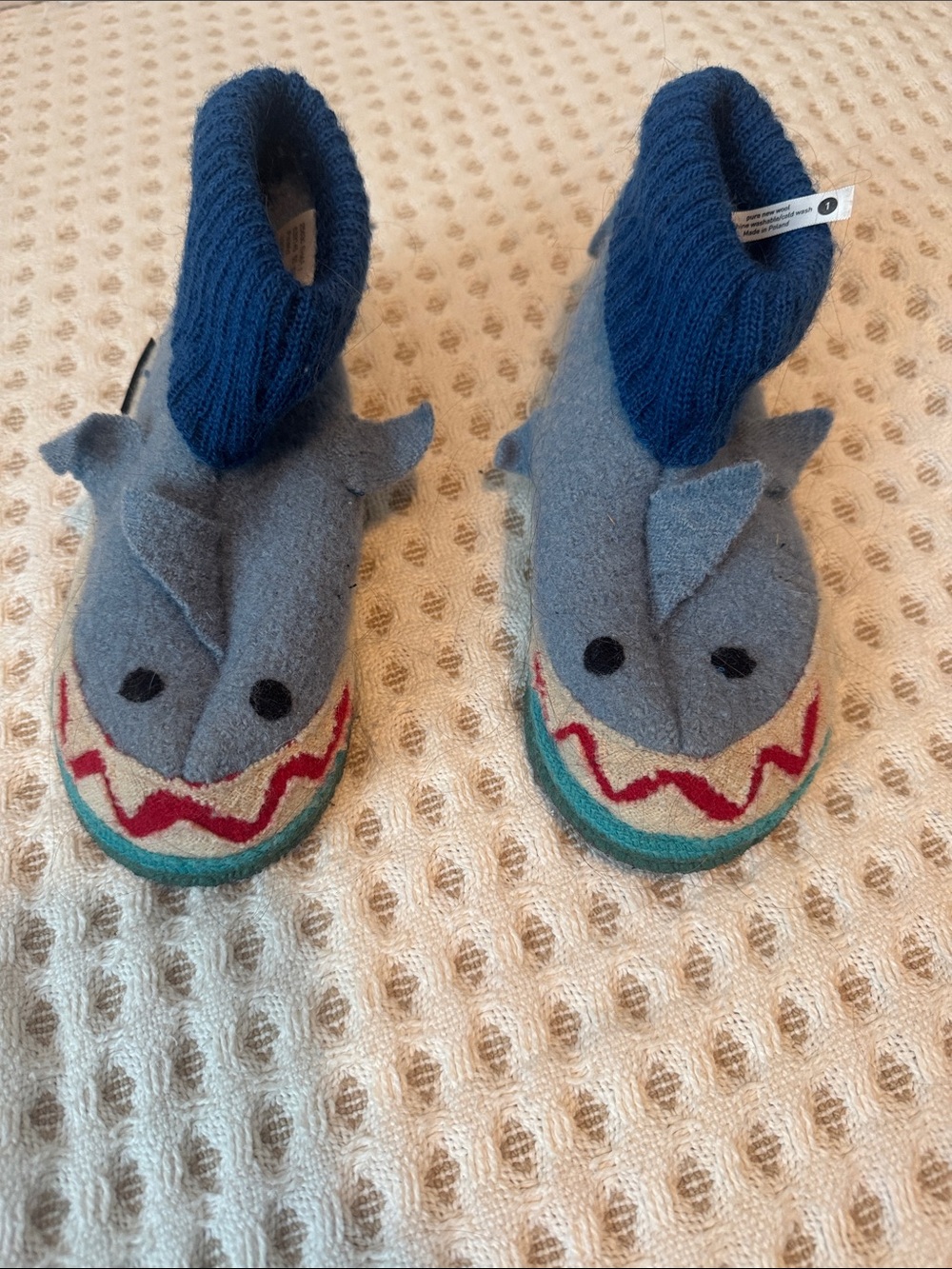 Garnet Hill Kids Shark Slipper Booties in Blue